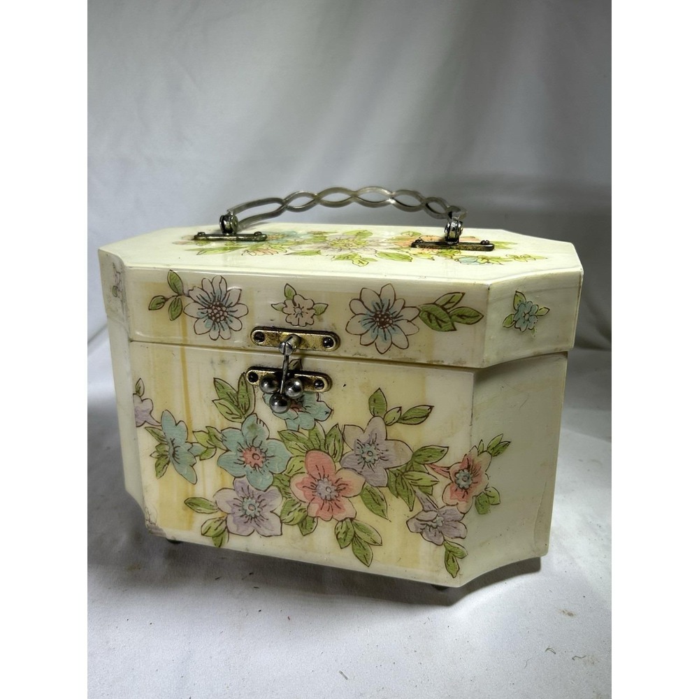 Vintage 1970s MCM Decoupage Wood Wooden Purse Original By Zoeanne